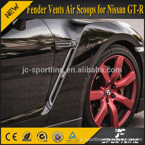 2pcs/set 09-15 OEM Style Carbon Fender Vents Air Scoops for Nissa n GT-R R35